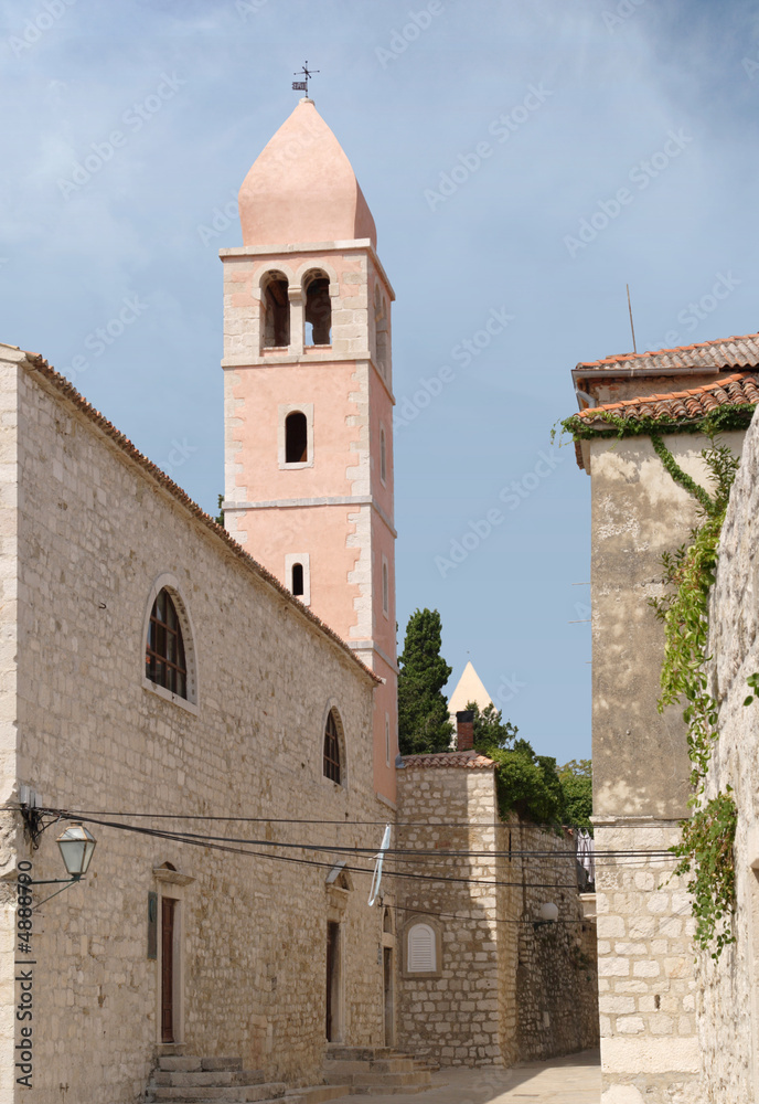 Croatia, Rab - St. Justine Church campanile, Gornja street