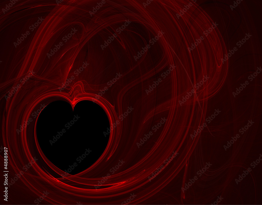 Coeur noir décalé