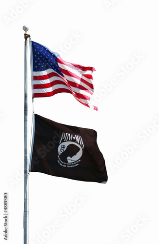 Flags of America and American POW-MIA