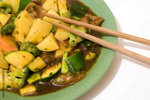 A delicious oriental dish from different vegetables