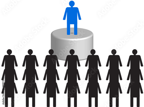 Leader standing in front of his employees