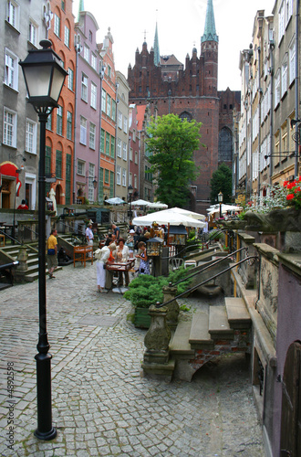 Nice little promenade in the Old Town in Gdansk, Poland