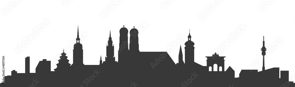 München - Skyline 01 - obrazy, fototapety, plakaty 