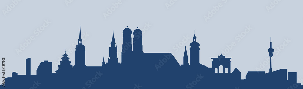 München - Skyline 02 - obrazy, fototapety, plakaty 