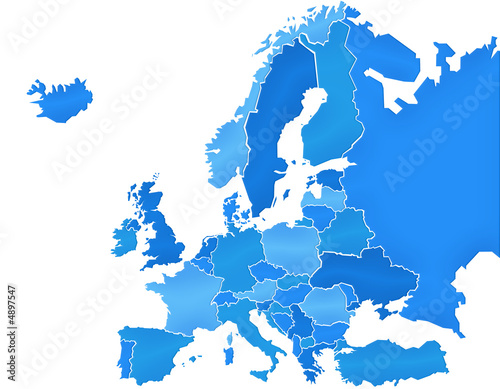 Carte Europe Camaieu Bleu