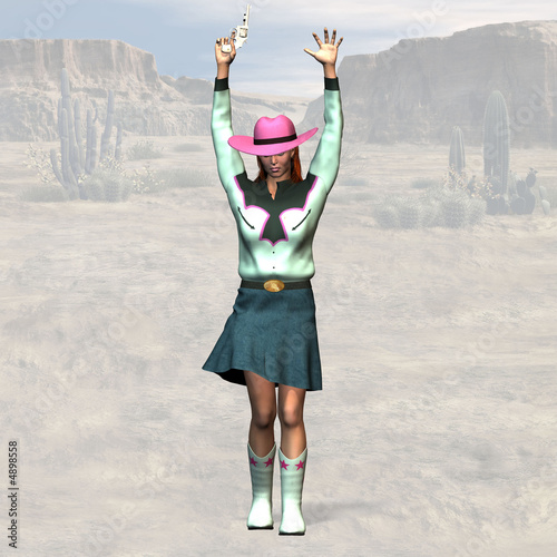 Cowgirl #10, wild west series, with clipping path photo