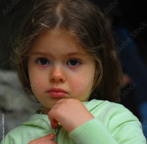 scared young kid girl
