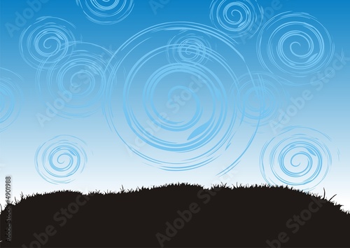 Grass and sky, abstract background