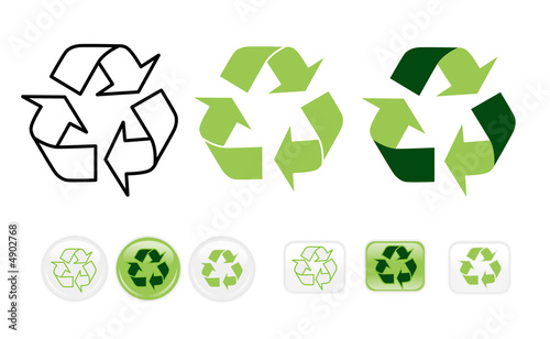 environnement  recycle and recyclage sign and icon 