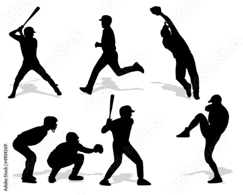 baseball silhouettes