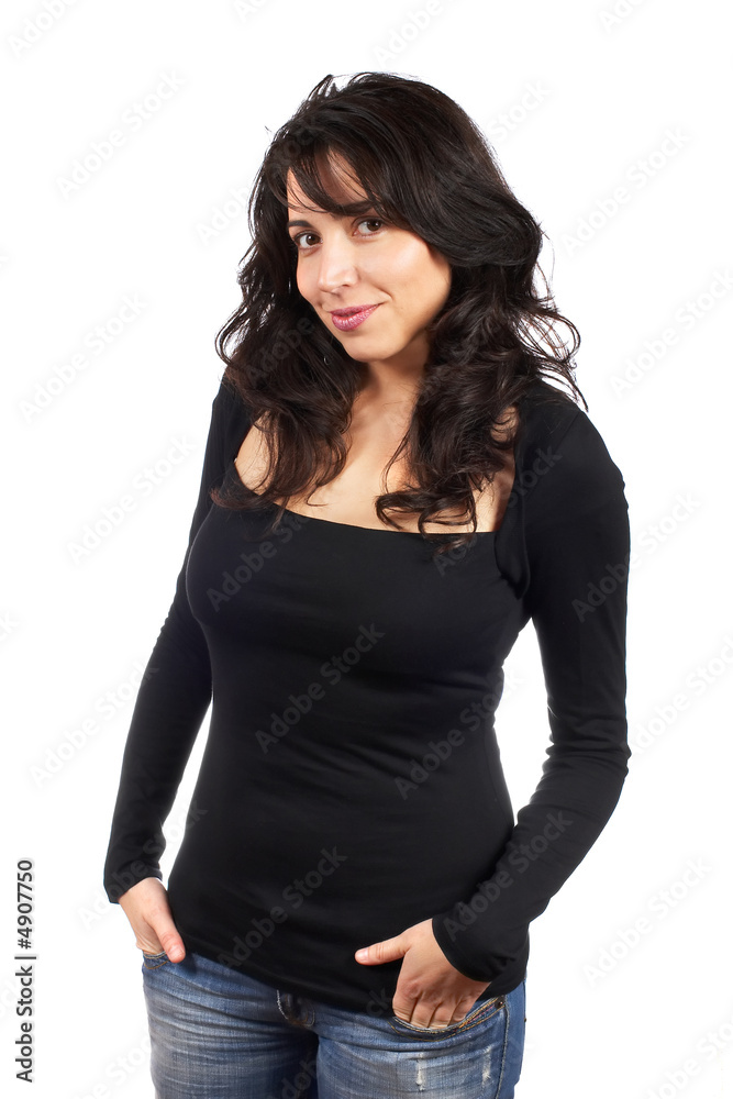 Happy casual woman
