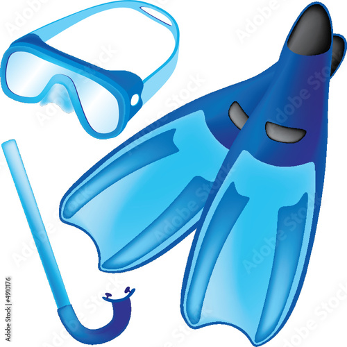 Blue rubber scuba tools for diving