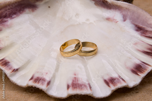 Shell and wedding ring photo