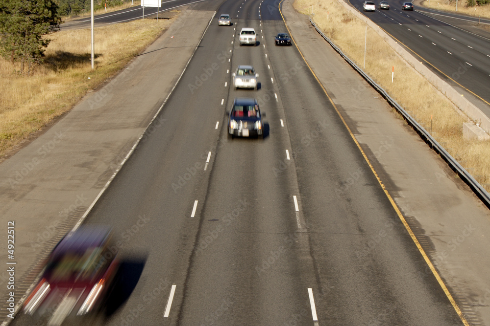 Fast cars from an overpass Fast cars from an overpass