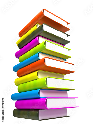 colored books massive isolated on white #8