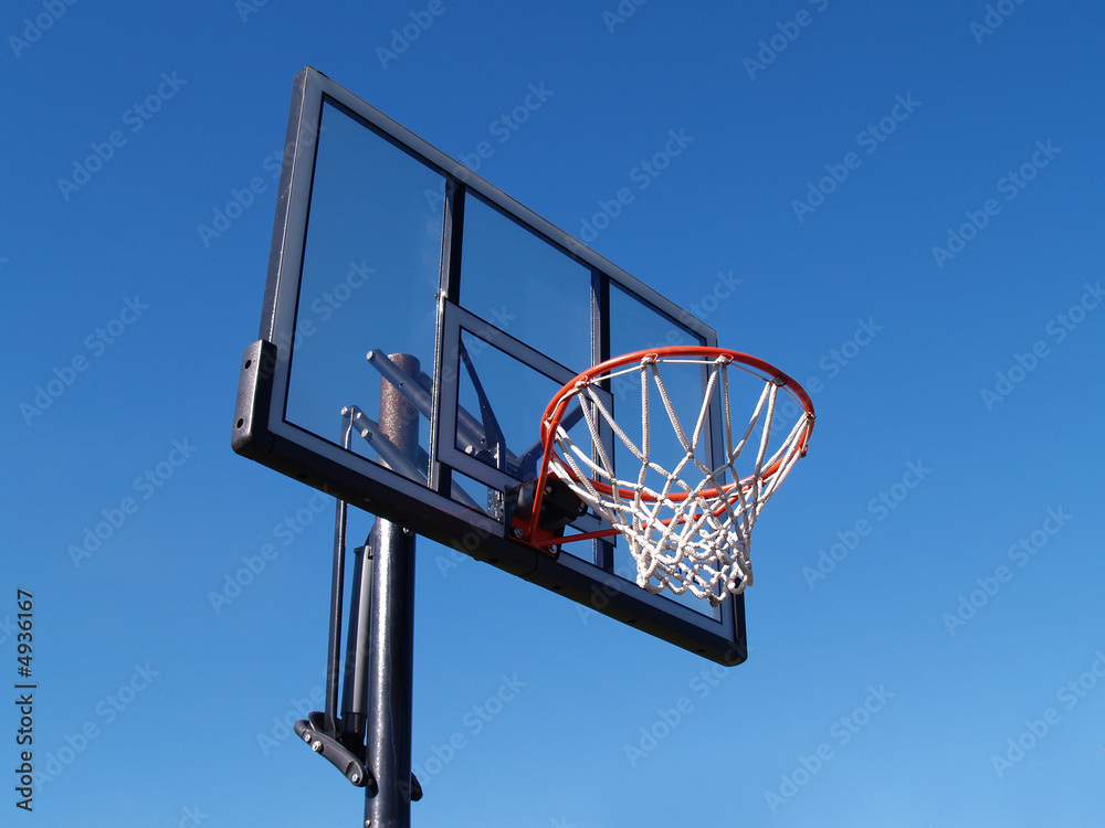 outdoor basketball net with a clear backboard