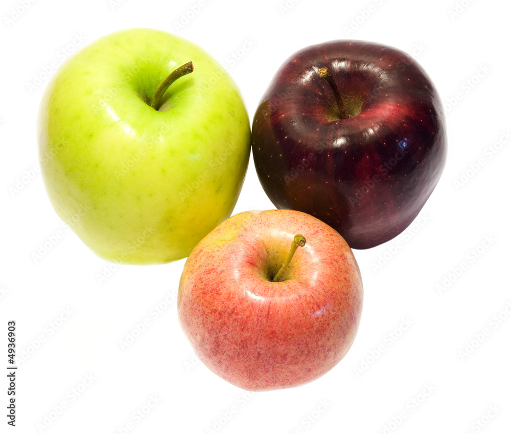 Multicoloered Apples isolated with white backgrownd Multicoloered Apples isolated with white backgrownd