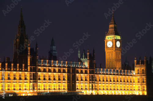 Houses of Parliament and Big Ben in London at night