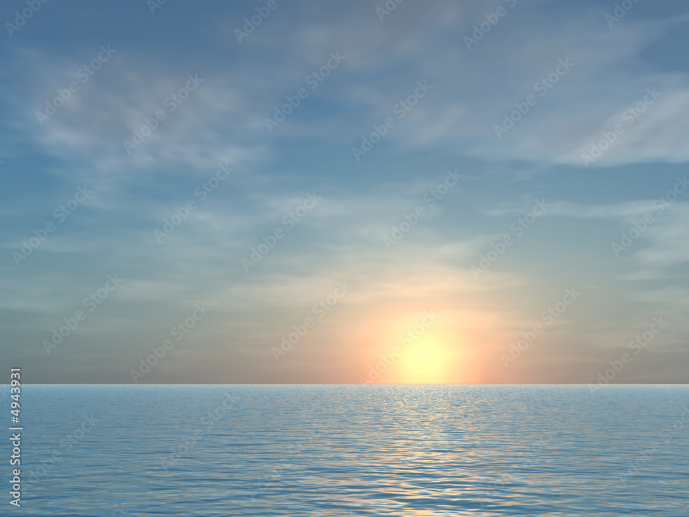 Open Tropical Sea Sunrise Background