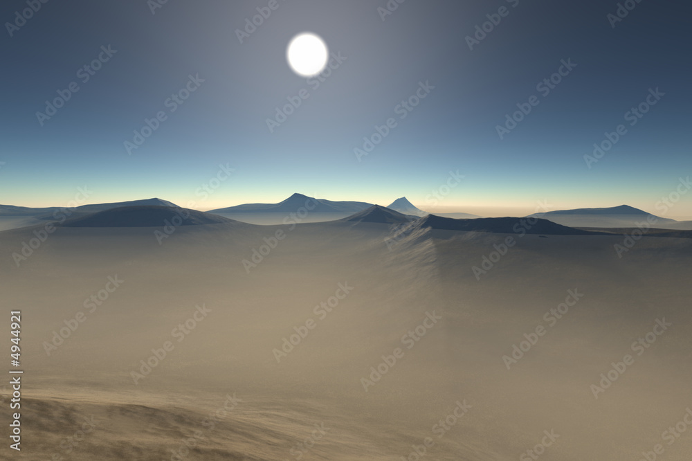 3d render of the desert