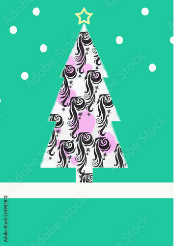arbol de navidad historiado con copos de nieve