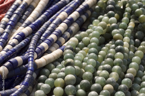 Jade and porcelain beaded necklaces