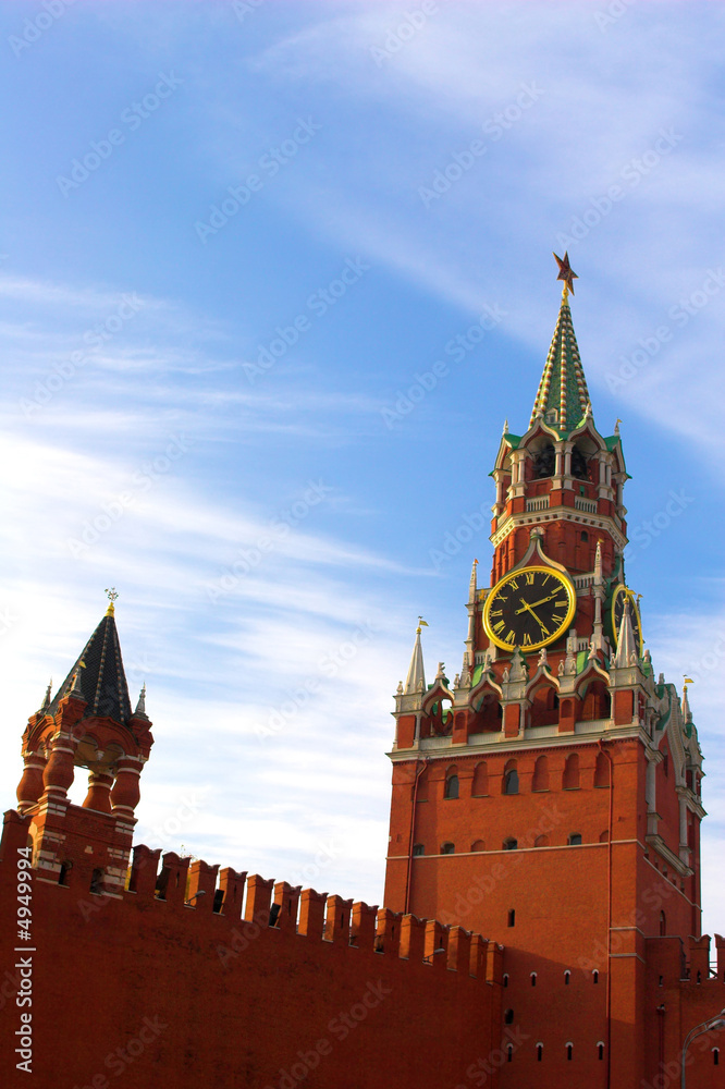 Kremlin tower in Moscow on Red square, Russia