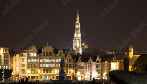 Old town of Brusselss by night  Belgium