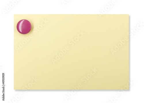 Pushpin on a yellow note
