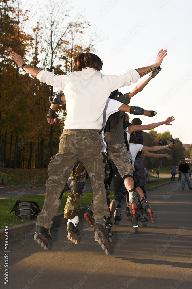 Fototapeta premium Rollers jumping
