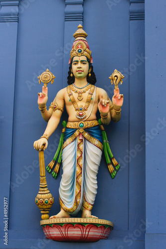 Принти на полотні Statue of  Vishnu on Hindu temple