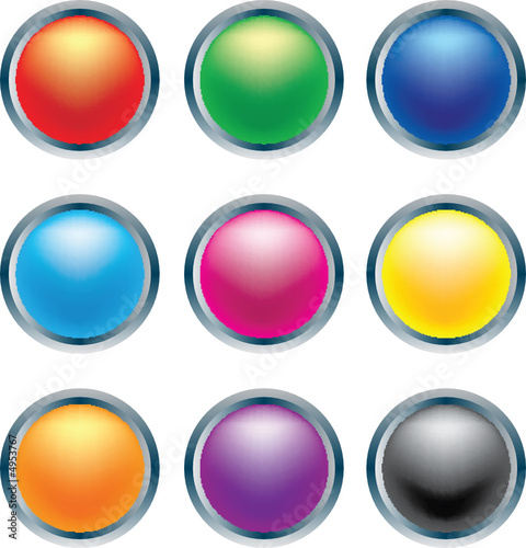 Free Download 3D buttons in primary colors - GFXLoad