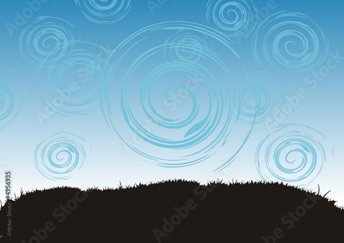 Grass and sky, abstract background