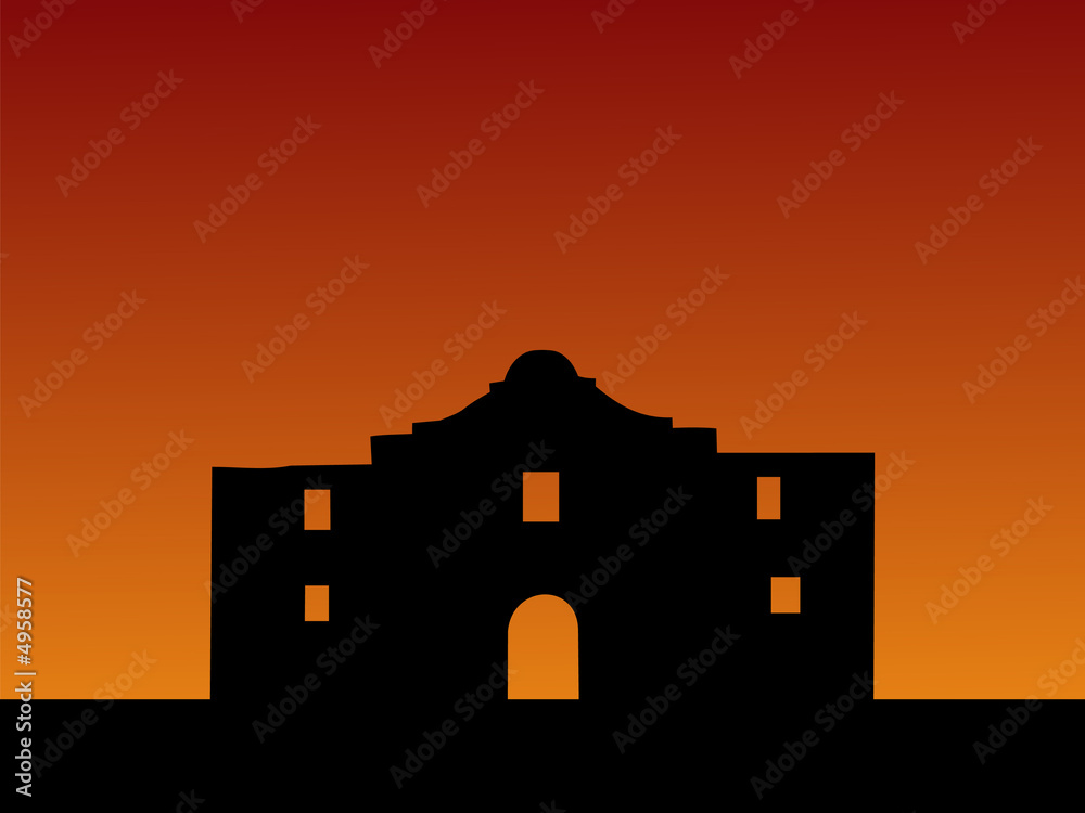 The Alamo at sunset