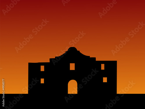 Fotografia The Alamo at sunset