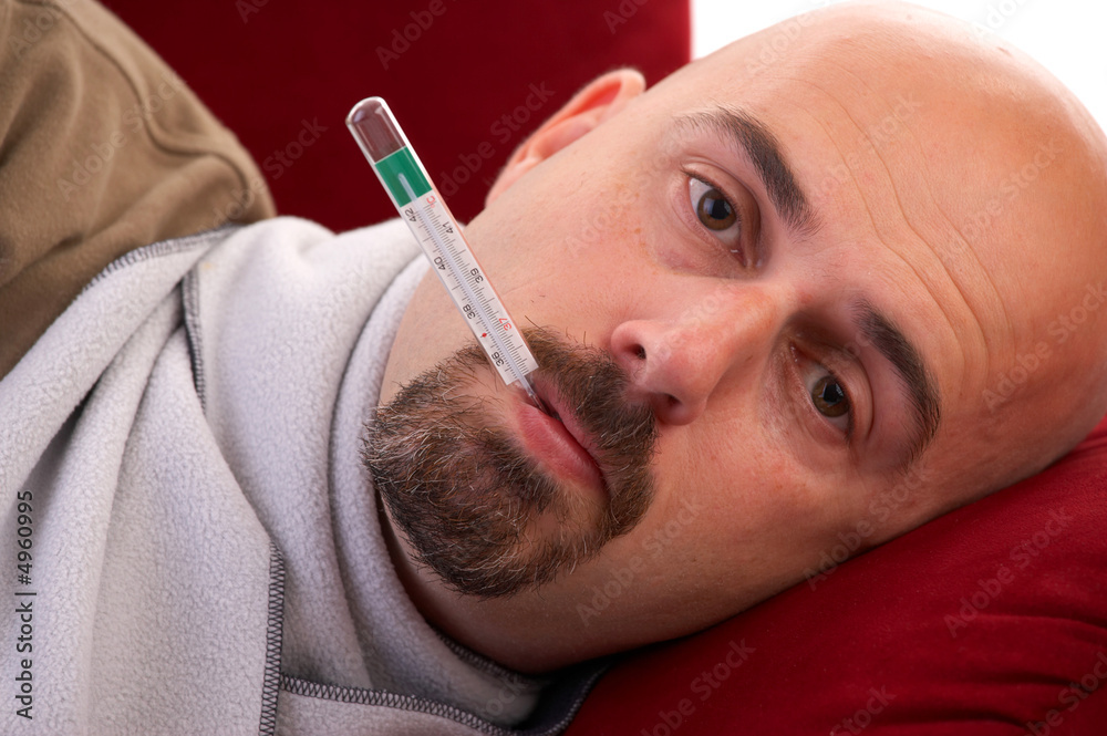 man with flu