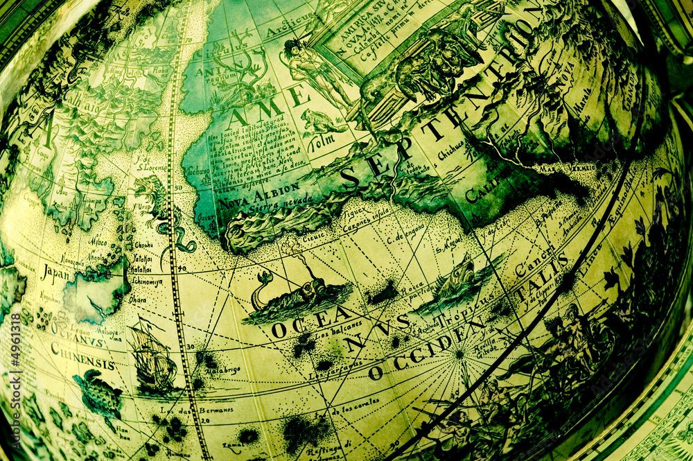 Fototapeta premium Antique globe - North America (west)