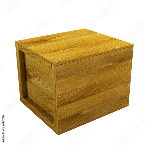 isolated wooden crate
