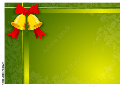 Cartolina di Buon Natale - Campane e nastri