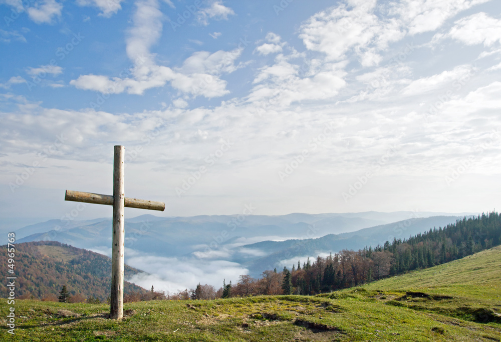 Cross on mountain