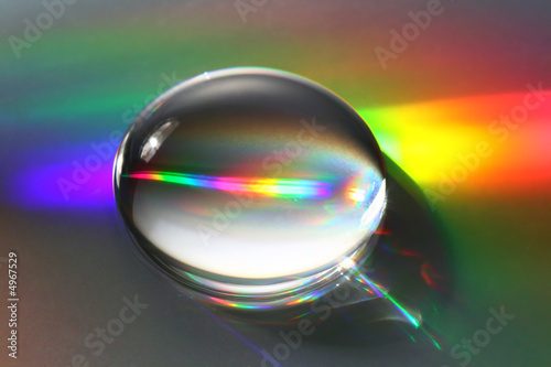 Big water droplet with rainbow