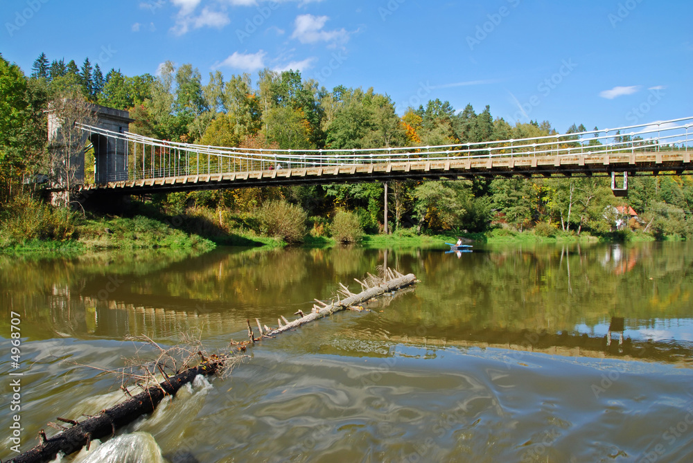 Chain bridge and ship