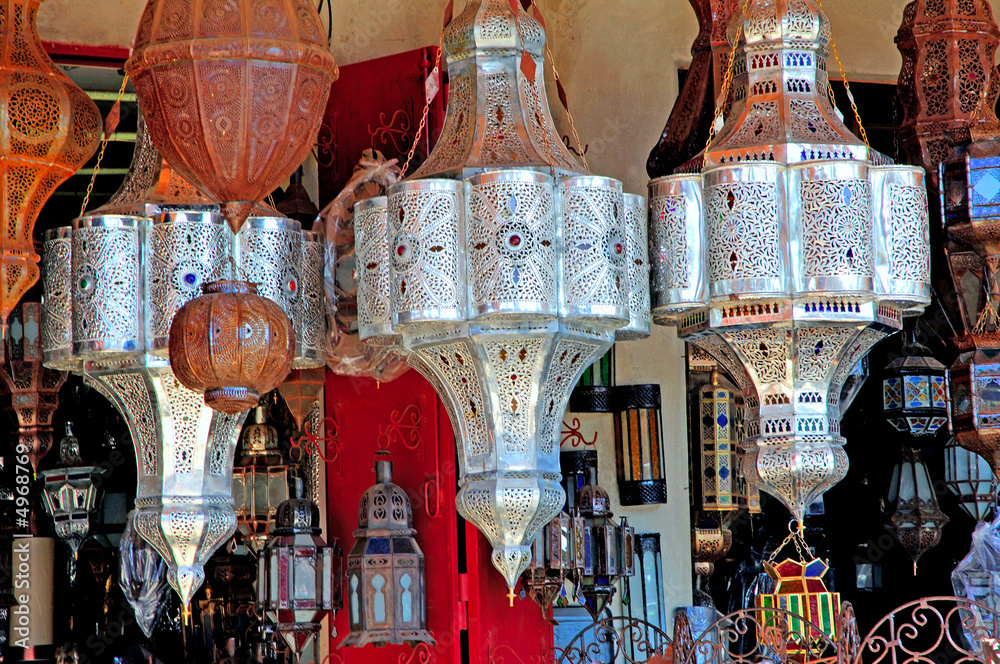 Naklejka premium Morocco, Marrakech: Old Arab lamp
