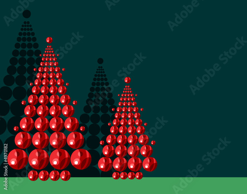 Sapins et boules de Noël