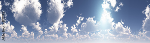 panorama with clouds and blue sky