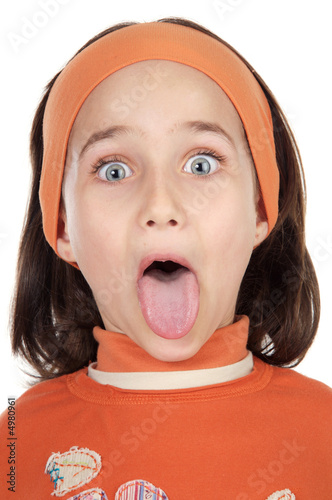 Принти на полотні girl sticking out her tongue