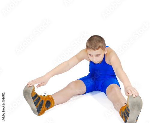 Boy do sport exercise