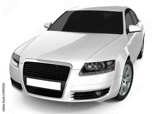 Silvery Business-Class Car