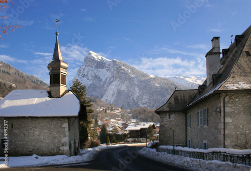 Winter in the small alpine town