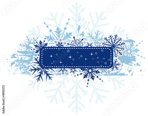 Abstract christmas frame with snowflakes, vector illustration